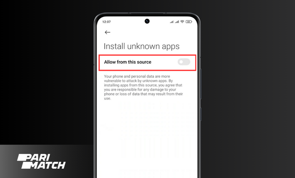 Step 1 - Parimatch Install app