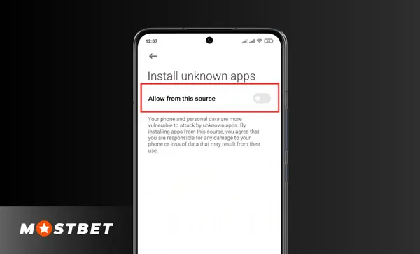 Step 3 - Mostbet app installation